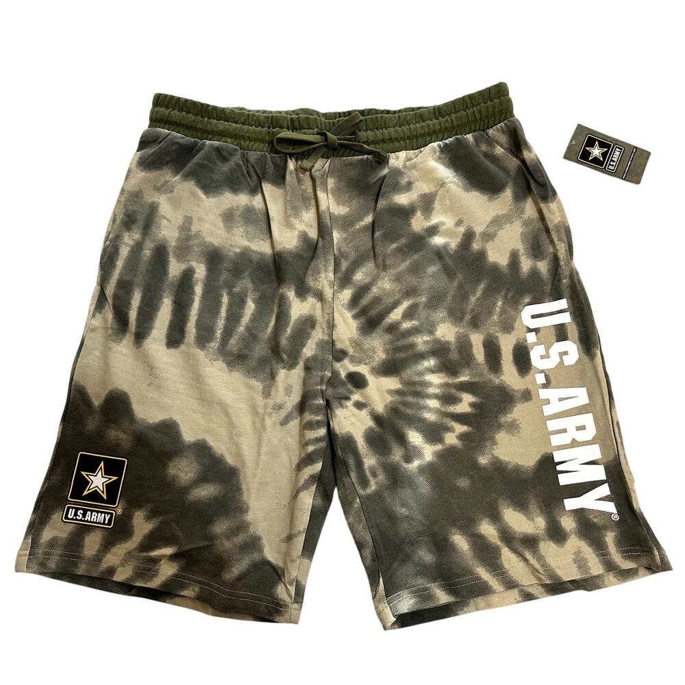 US Army NWT Tie Dye Sweat Shorts Mens XL Athleisure Lounge Gym Streetwear